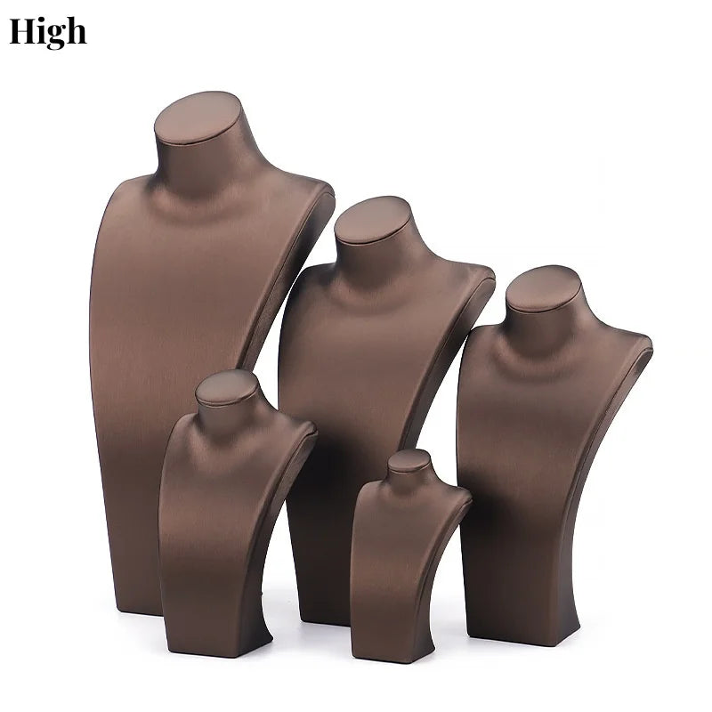 Wholesale Handmade Custom Luxury Pu Leather Display Bust Mannequin Custom Necklace Display Necklace Leather Display Stands