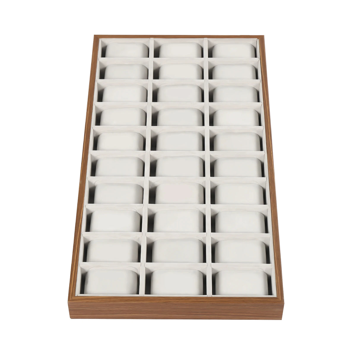Watch Storage Box 30 Grid MDF Wooden Grey Velvet Watch Display Tray Multi-function Jewelry Organizer Case for Watch Collection Accessories